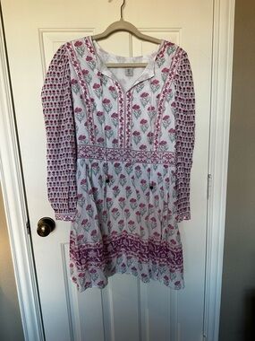 Haute Hippie White Dress with Pink Floral Print